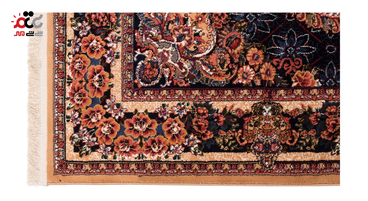 گبه ماشینی دنیای فرش کد 546GE زمینه بژ