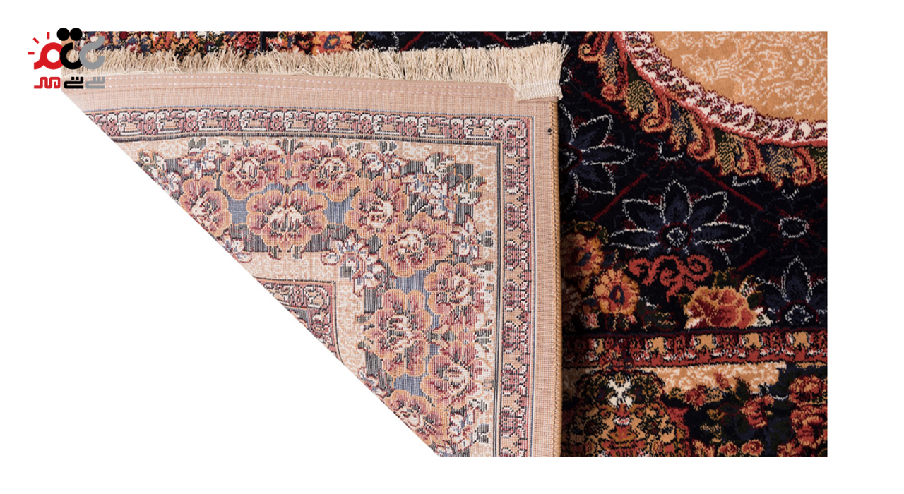 گبه ماشینی دنیای فرش کد 546GE زمینه بژ