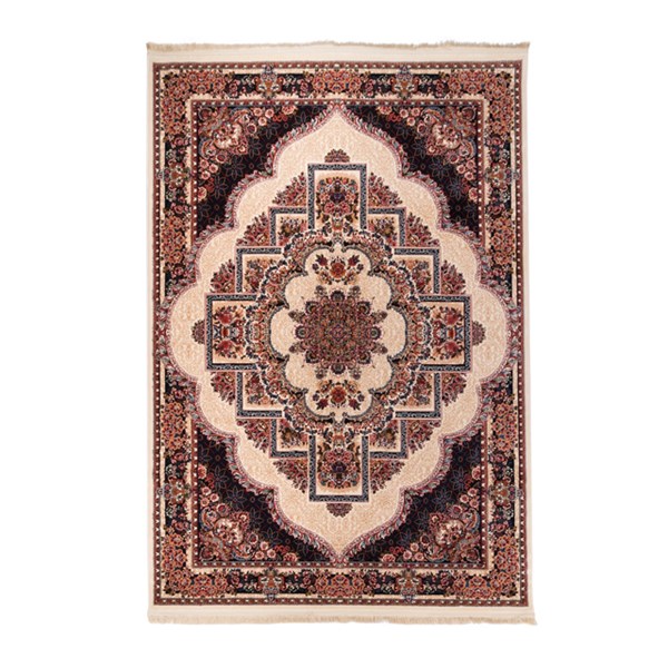 گبه ماشینی دنیای فرش کد 546K زمینه کرم