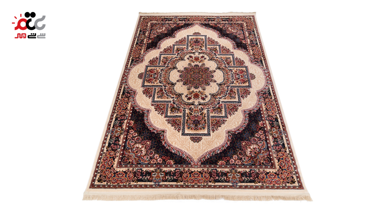 گبه ماشینی دنیای فرش کد 546K زمینه کرم