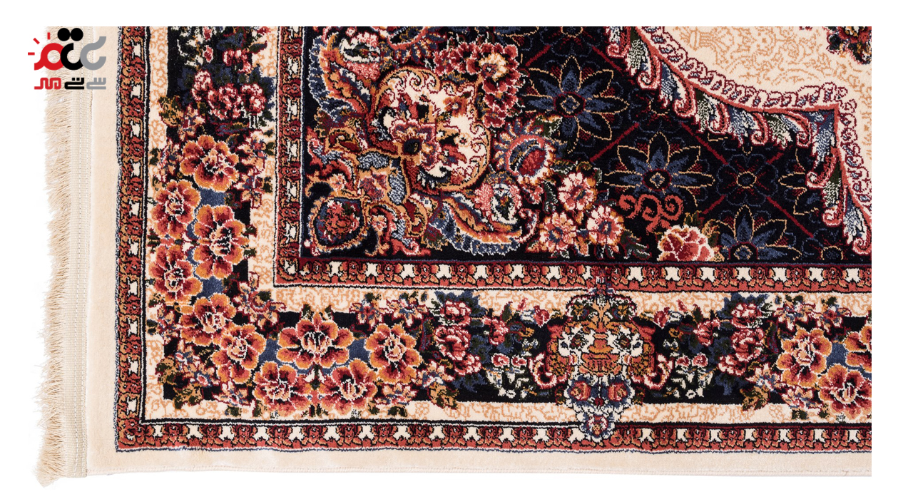 گبه ماشینی دنیای فرش کد 546K زمینه کرم