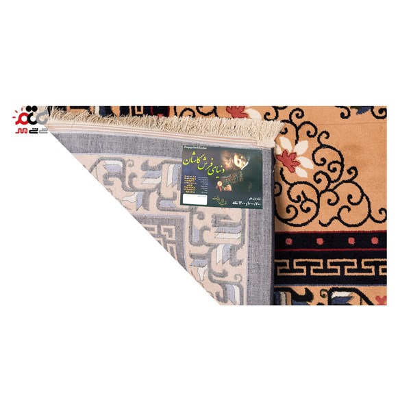 گبه ماشینی دنیای فرش کد 547GE زمینه بژ