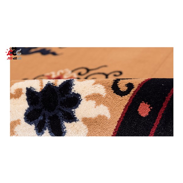 گبه ماشینی دنیای فرش کد 547GE زمینه بژ