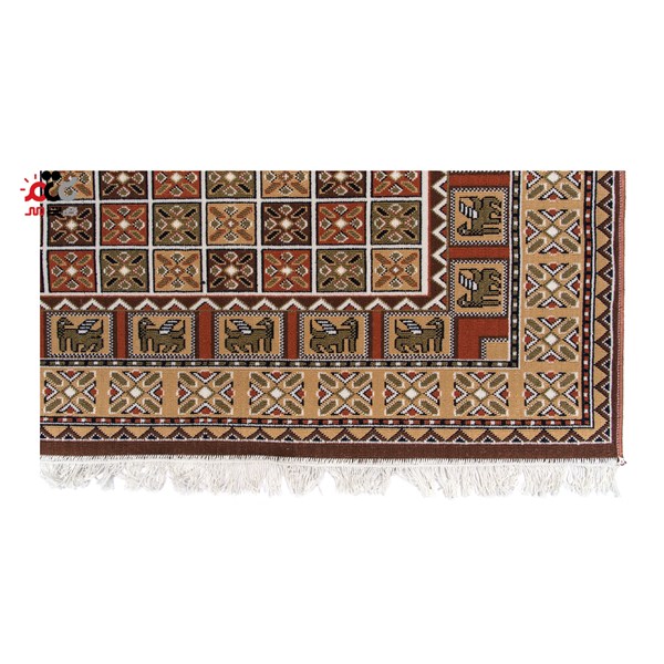 گلیم ماشینی دنیای فرش طرح خشتی