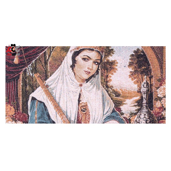 تابلو فرش ماشینی دنیای فرش طرح دختر قاجار کد 109