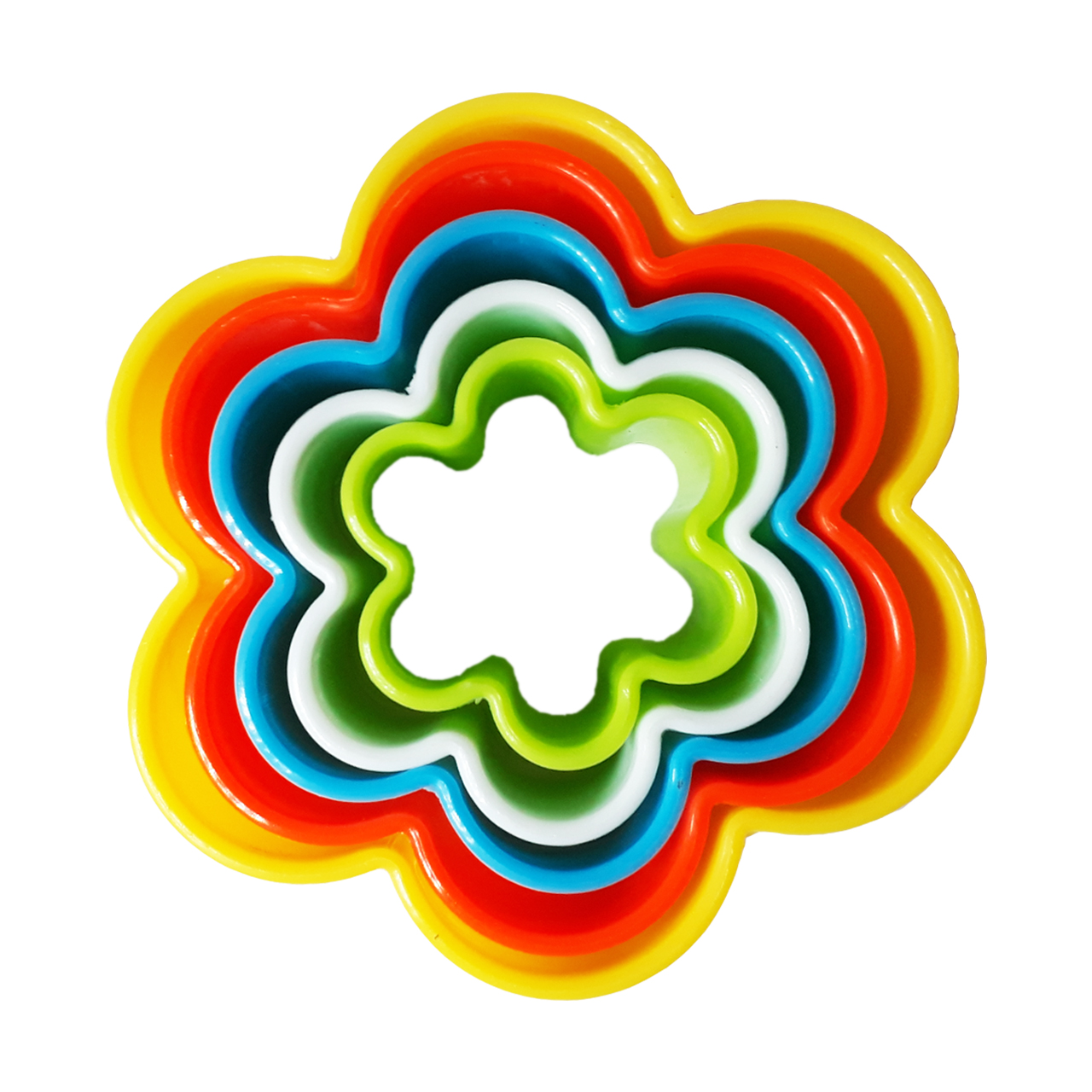 قالب شیرینی مربایی پلاستیکی طرح گل مجموعه 5 عددی