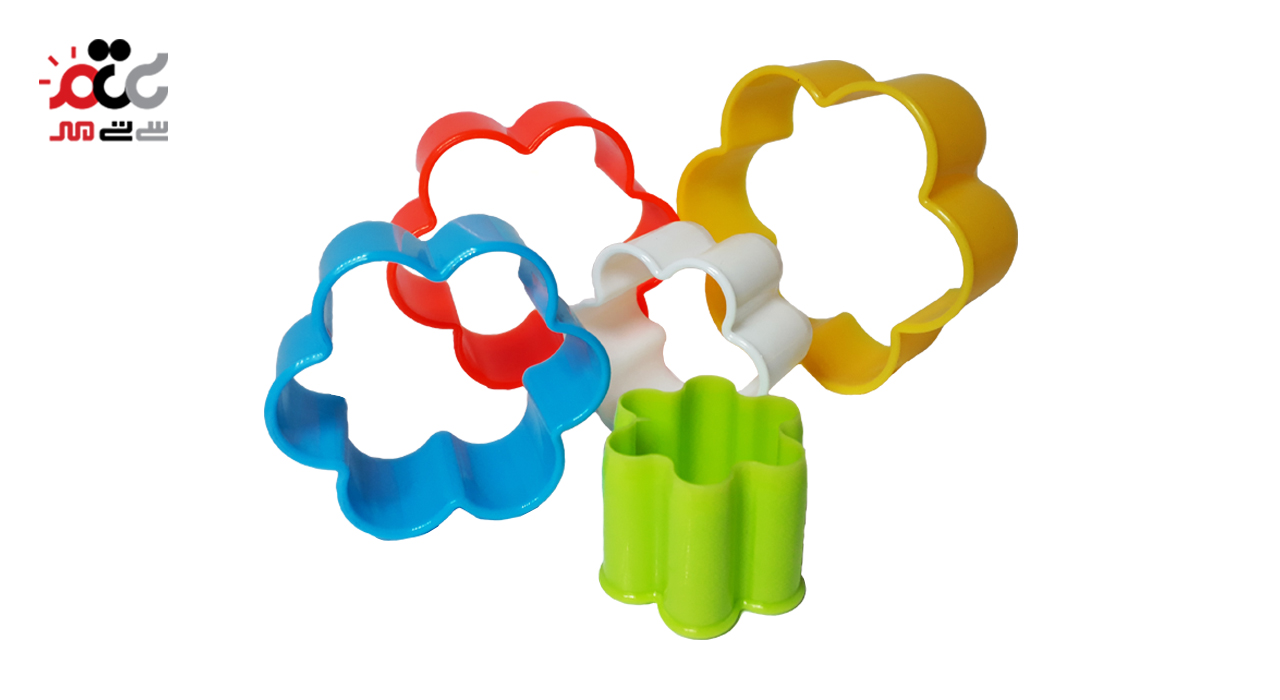 قالب شیرینی مربایی پلاستیکی طرح گل مجموعه 5 عددی