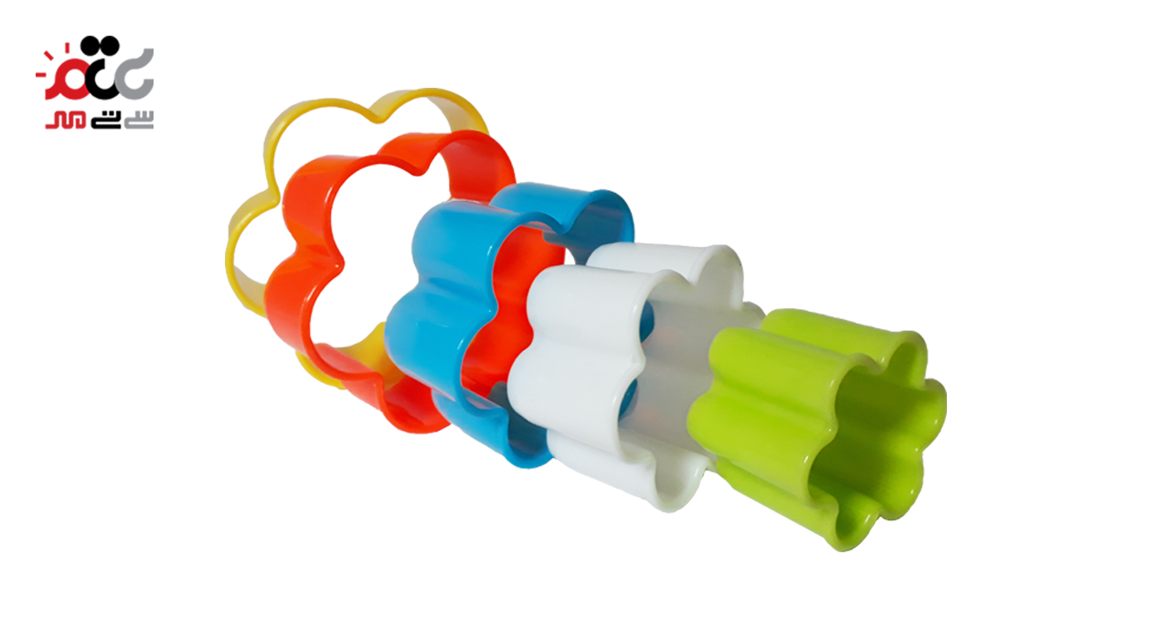 قالب شیرینی مربایی پلاستیکی طرح گل مجموعه 5 عددی