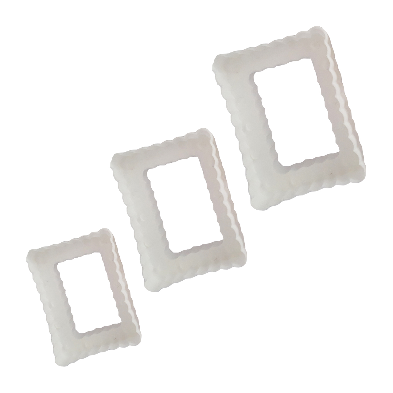 قالب شیرینی مربایی پلاستیکی طرح مستطیل مجموعه 3 عددی