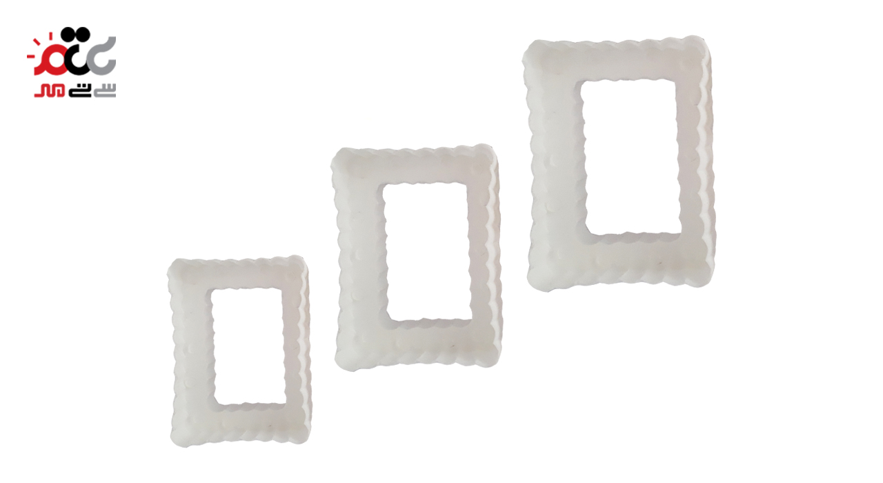 قالب شیرینی مربایی پلاستیکی طرح مستطیل مجموعه 3 عددی