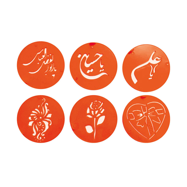 شابلون پلاستیکی خاتون طرح مختلط 6 عددی 8110