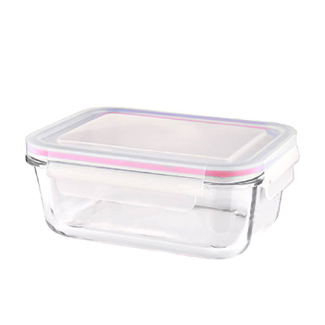 ظرف شیشه ای مستطیل لیمون 850 میلی لیتری