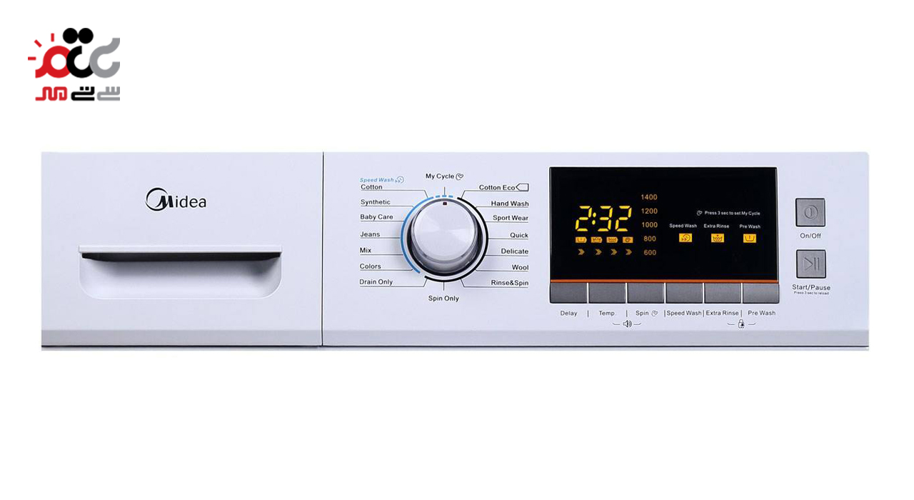 ماشین لباسشویی میدیا مدل  WU 14801 W LED ظرفیت 8 کیلو گرم