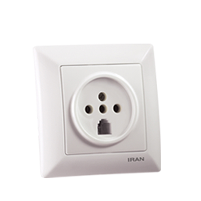 پریز تلفن دوکاره ایران الکتریک مدل الیزه