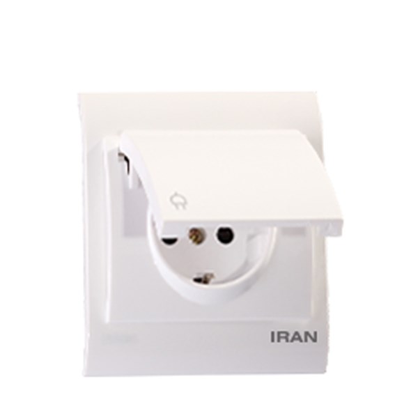 پریز برق ارت دربدار ایران الکتریک مدل 2009 سفید