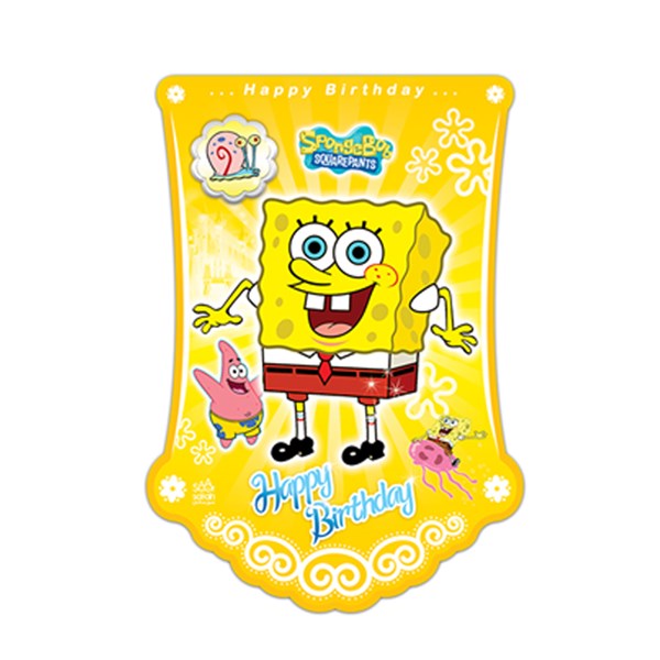 ریسه پرچمی تم تولد سورساتان طرح باب اسفنجی مدل Spong Bob