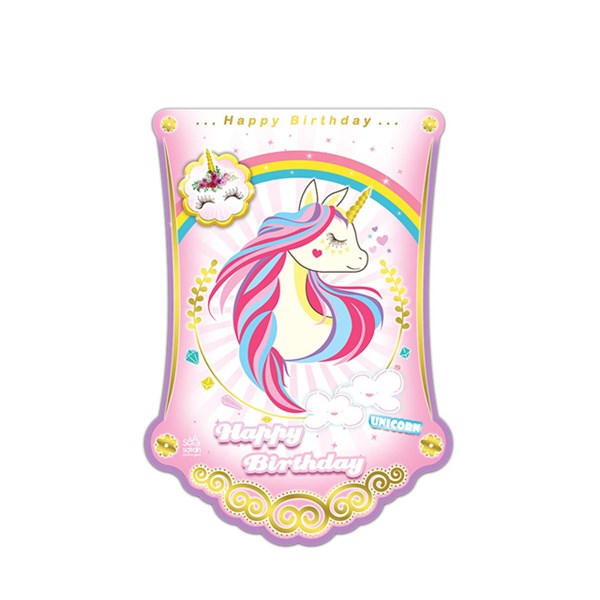 ریسه پرچمی تم تولد سور ساتان طرح اسب تک شاخ مدل Unicorn