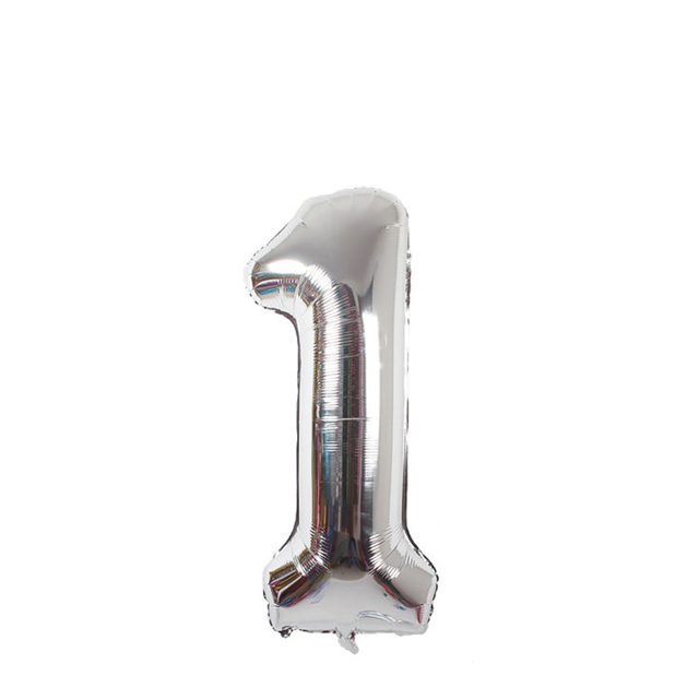 بادکنک فویلی عدد 1 نقره ای 32 اینچی