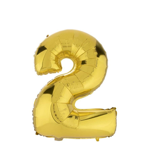 بادکنک فویلی عدد 2 طلایی 32 اینچی