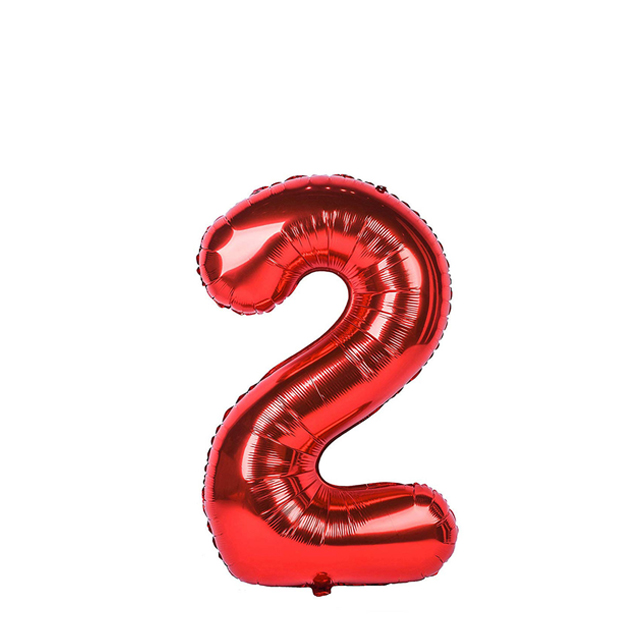 بادکنک فویلی عدد 2 قرمز 32 اینچی