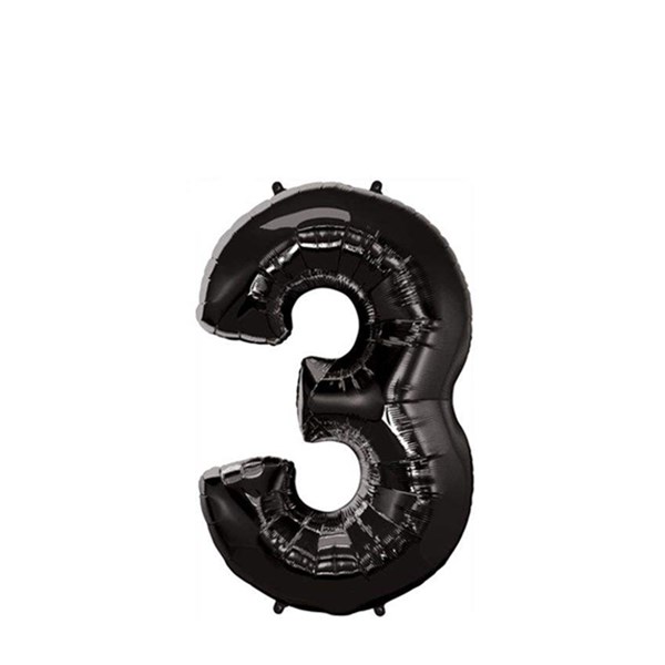 بادکنک فویلی عدد 3 مشکی 32 اینچی