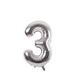 بادکنک فویلی عدد 3 نقره ای 32 اینچی