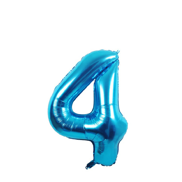 بادکنک فویلی عدد 4 آبی 32 اینچی