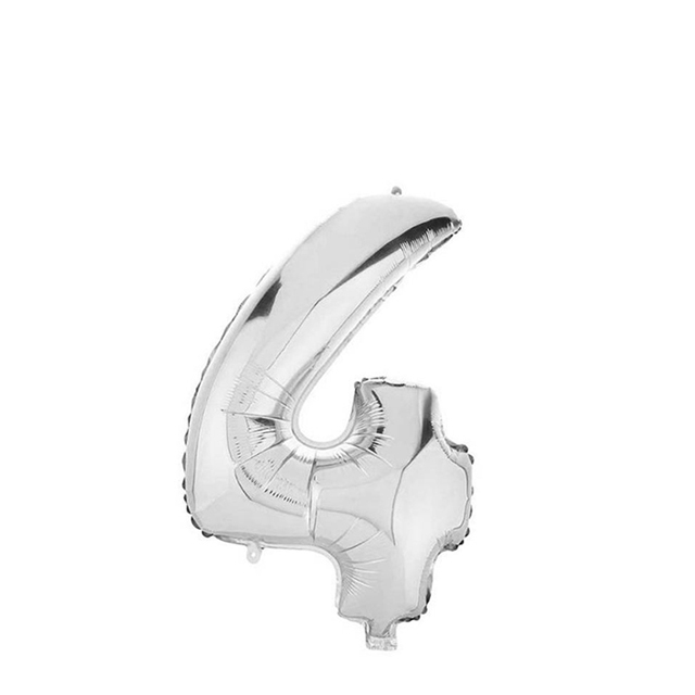 بادکنک فویلی عدد 4 نقره ای 32 اینچی