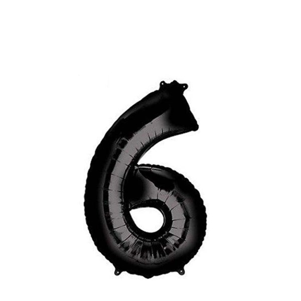 بادکنک فویلی عدد 6 مشکی 32 اینچی