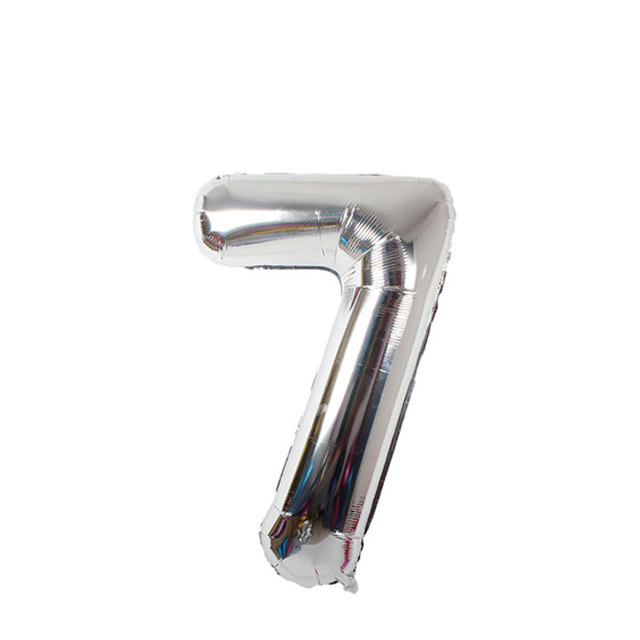 بادکنک فویلی عدد 7 نقره ای 32 اینچی