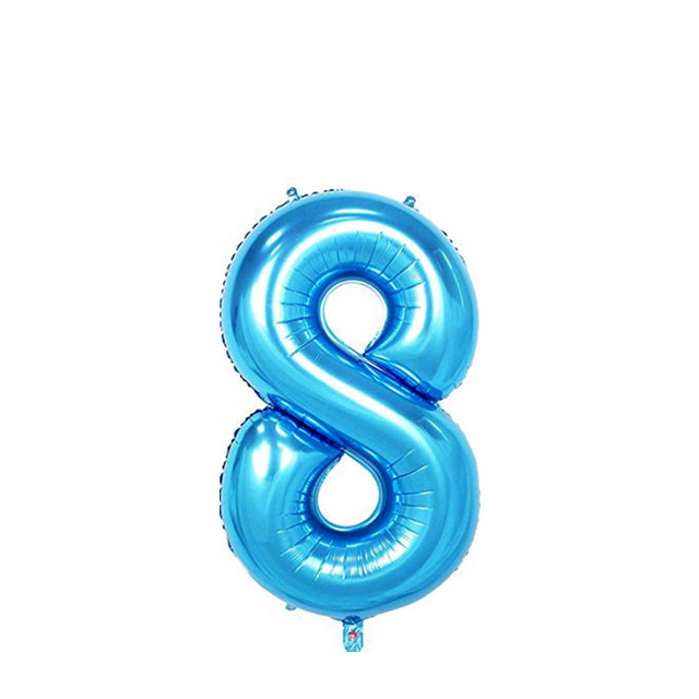 بادکنک فویلی عدد 8 آبی 32 اینچی