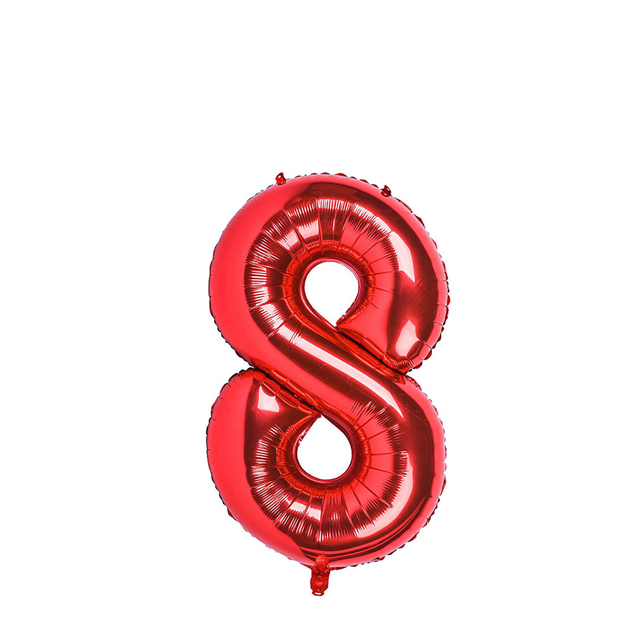 بادکنک فویلی عدد 8 قرمز 32 اینچی