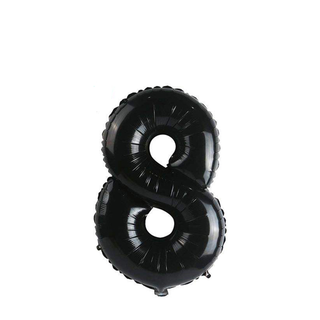 بادکنک فویلی عدد 8 مشکی 32 اینچی