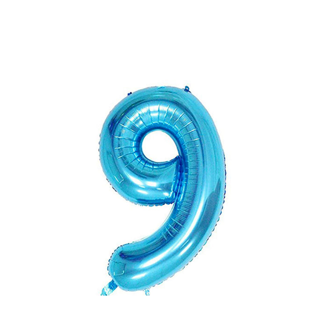 بادکنک فویلی عدد9 آبی 32 اینچی
