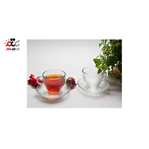 فنجان و نعلبکی بلور کاوه مدل ونیز بسته 6 عددی