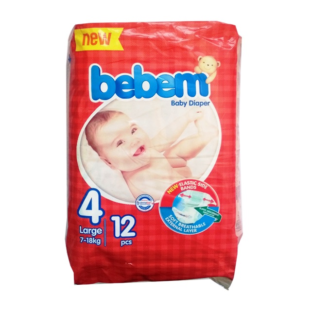 پوشک ببم سایز 4 تعداد 12 عددی
