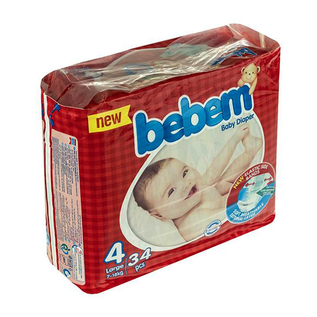 پوشک ببم سایز 4 تعداد 34 عددی