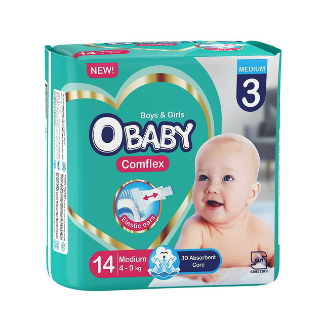 پوشک بچه او بیبی سایز 3 تعداد 14 عددی