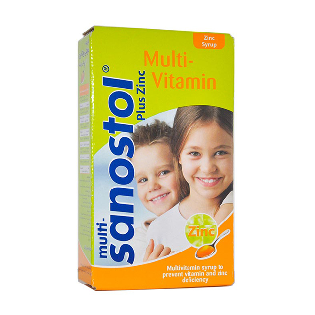شربت مولتی ویتامین حاوی زینک  مولتی سانستول 155 میلی لیتری