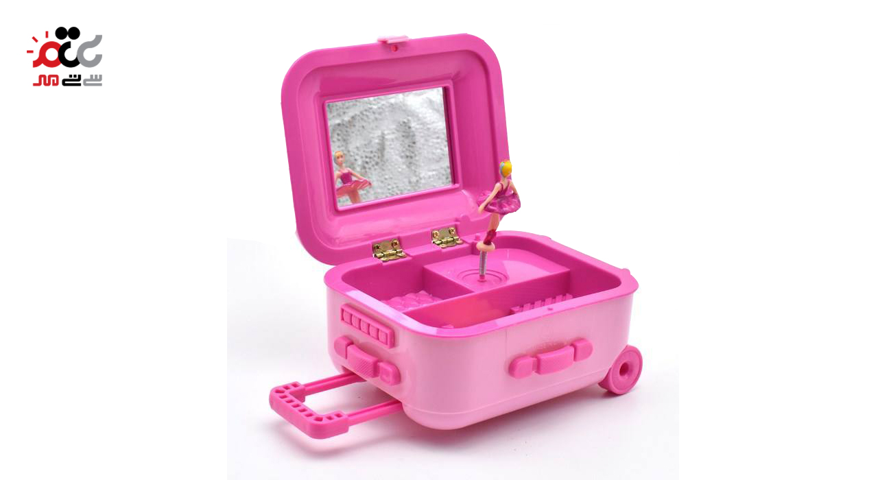 چمدان موزیکال اسباب بازی صورتی مدل کیتی کد 2001