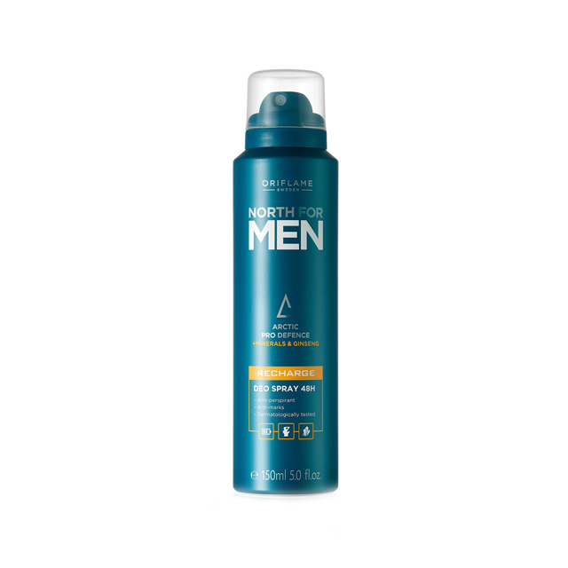 اسپری دئودورانت 24 ساعته آقایان مدل north for men اوریفلیم 150 میلی لیتری