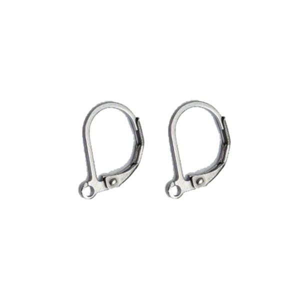 پایه گوشواره استیل رنگ ثابت نقره ای مدل قفلی 2 عددی