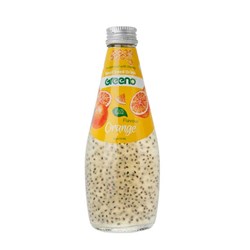 نوشیدنی بذر ریحان گرینو با طعم پرتقال 300 میلی لیتری