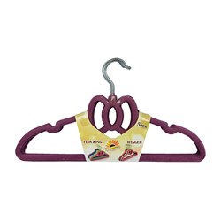 رخت آویز  پلاستیکی مخمل بسته 5 عددی