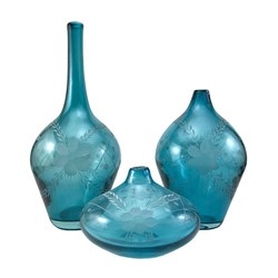 گلدان تک شاخه شیشه رنگی 3 سایز تراش دار