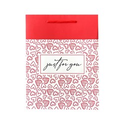 ساک هدیه  طرح JUST FOR YOU  سایز 23×18×10 سانتی متر