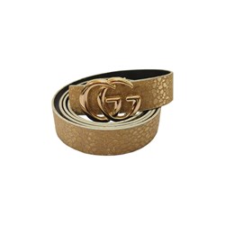 کمربند زنانه چرمی طلایی مدل GG کد 25