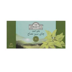 چای سبز کیسه ای با طعم نعناع احمد 25 عددی