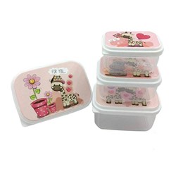 ظرف غذا 4 تکه مستطیل طرح دار زیباسازان مدل بارانا کد 39030