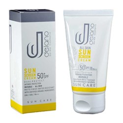 کرم ضد آفتاب فاقد چربی SPF+50 بی رنگ دلانو 50 میلی لیتری